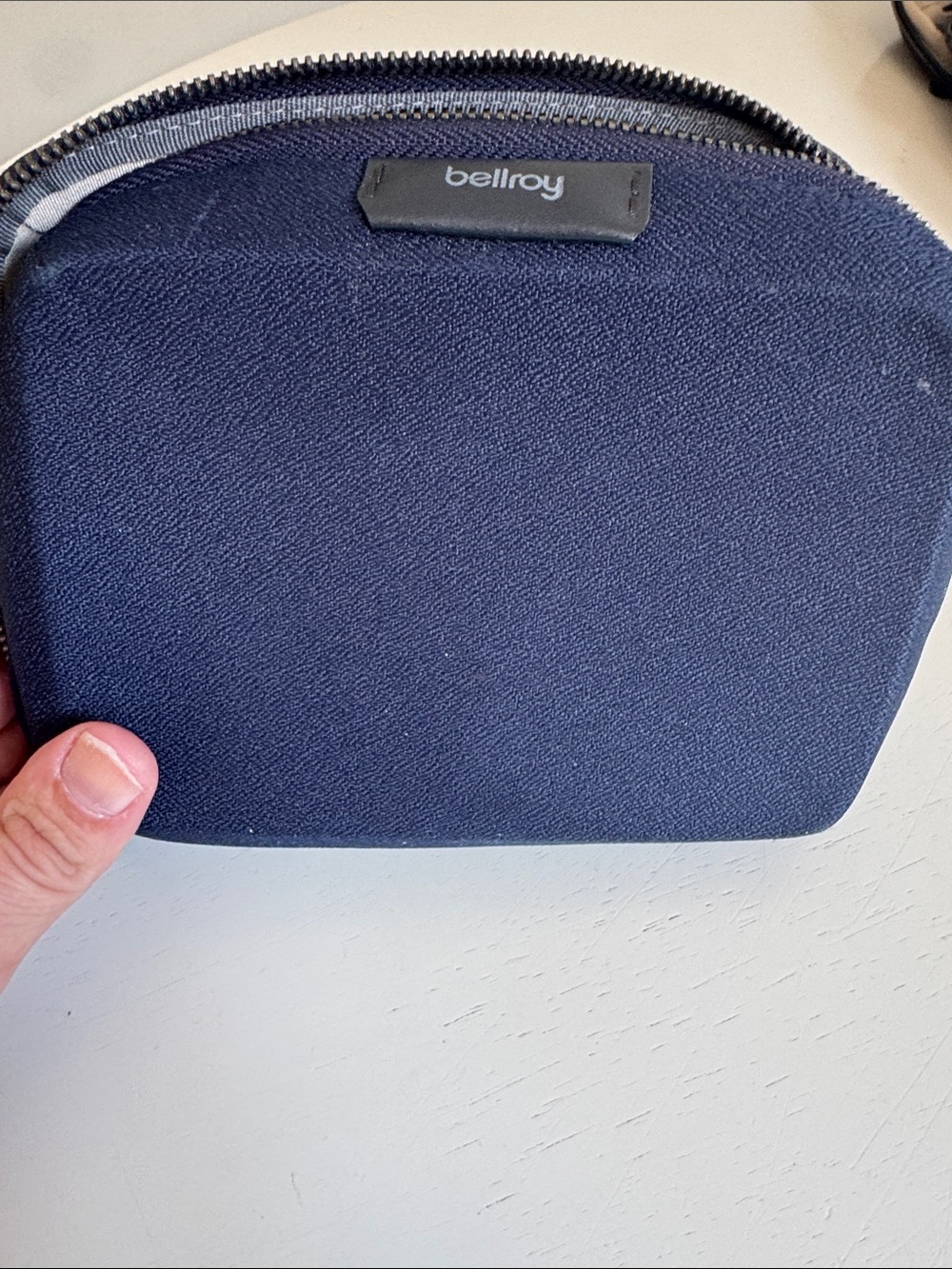 Bellroy Navy Tech Kit Compact Travel Pouch for Cords & Chargers